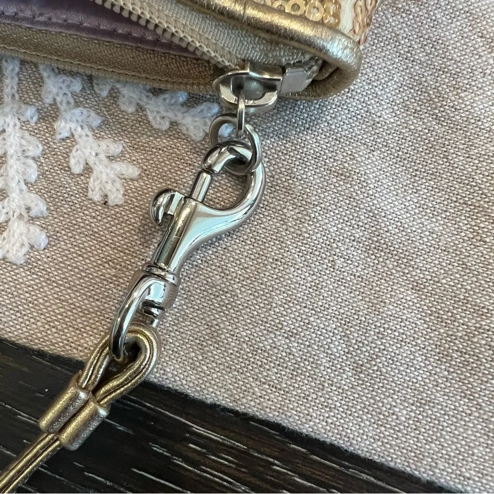 Coach Gold Sequin Clutch